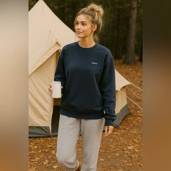 Patagonia Crewneck Navy Blue Size M - Picture 1 of 6